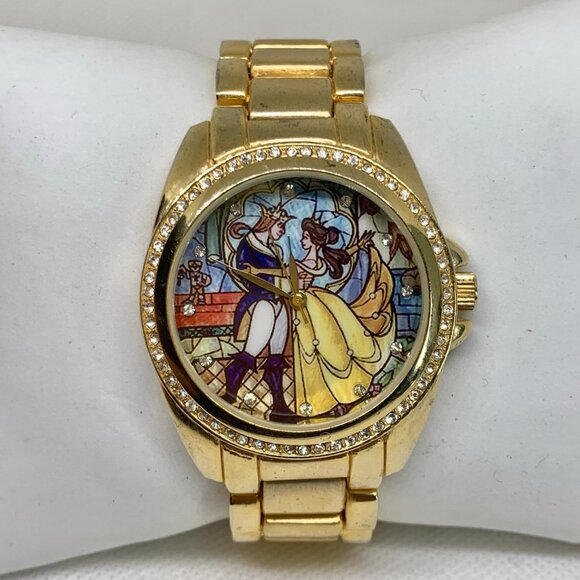 Disney Beauty And The Beast princess Belle Stained Glass Watch 41mm running - Picture 1 of 8